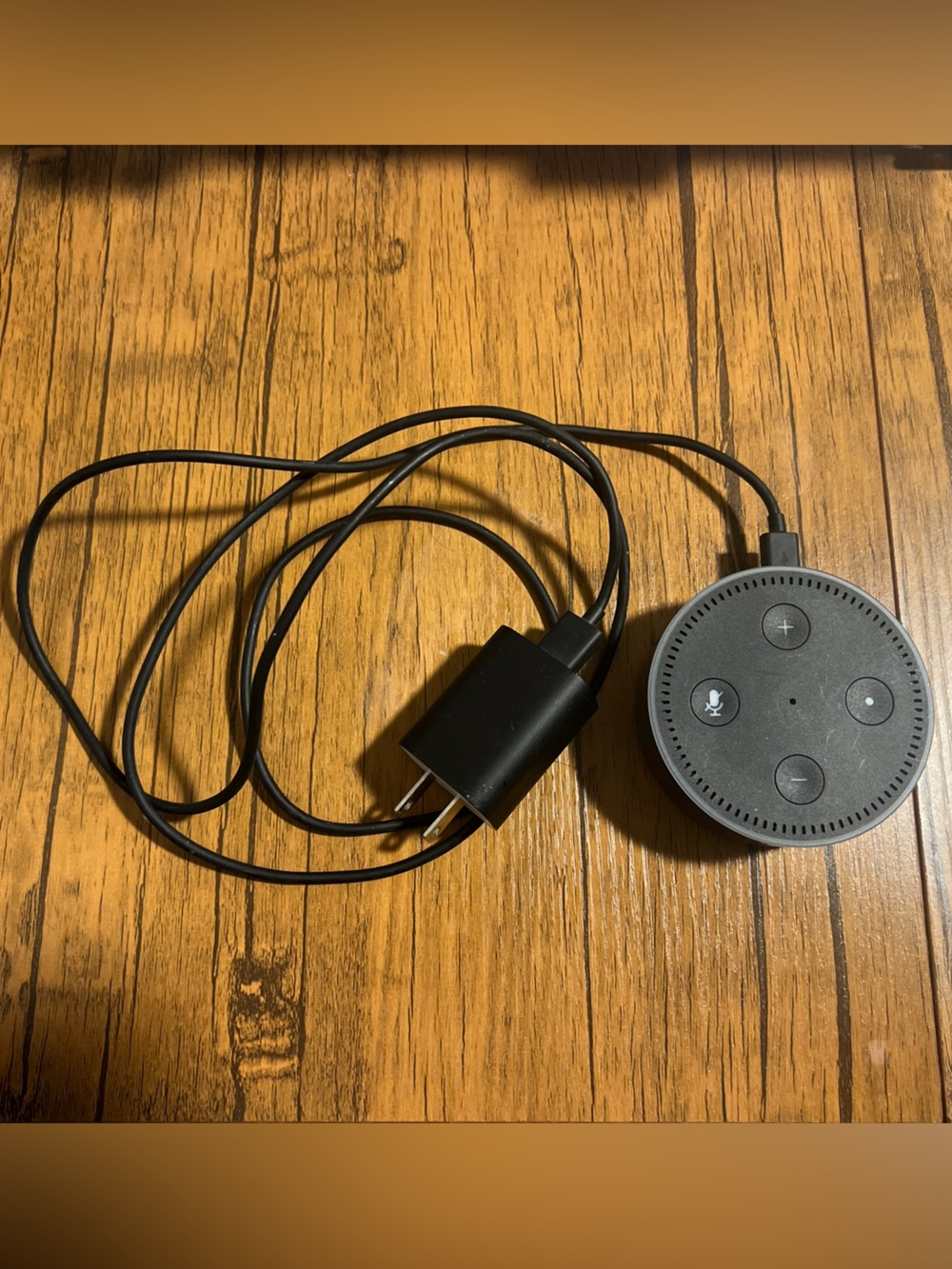 Black 2nd Generation Amazon Alexa Echo Dot With 9W Power Adapter - EUC